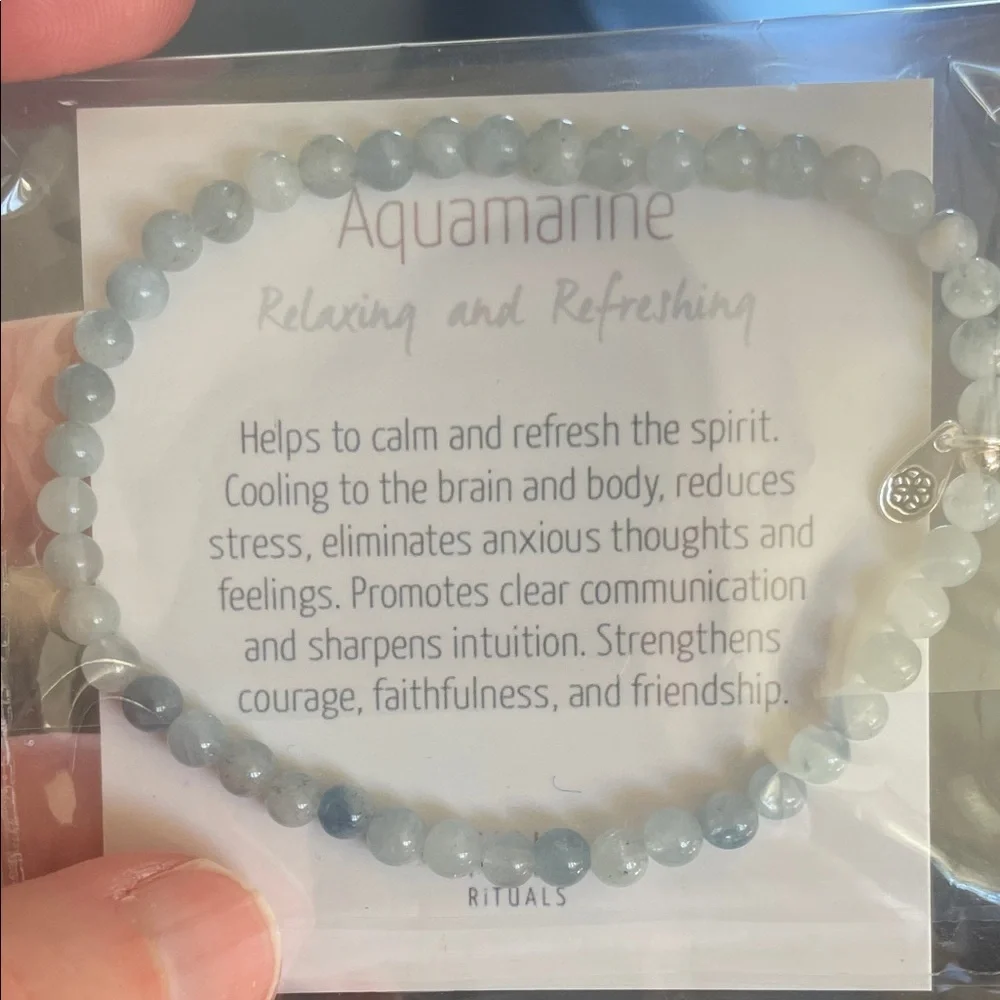 Aquamarine Beaded Bracelet by Tiny Rituals - Picture 3 of 3